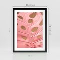 Plakat w ramie 30x40 - Różowa monstera w pełnym rozkwicie - różowa, monstera - rama czarna