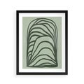 Plakat w ramie 40x50 - Zielonkawy Uścisk Natury - abstrakcyjny zielony motyw, skandynawski design - rama czarna