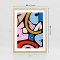Plakat w ramie 30x40 - Kolory Komiksu - abstrakcyjne formy, komiksowy styl - rama drewno