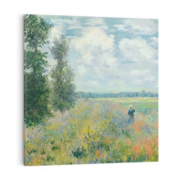Obraz na płótnie 40x40 - Pola makowe w okolicach Argenteuil (1875), Claude Monet - Reprodukcja - reprodukcja, obraz na płótnie