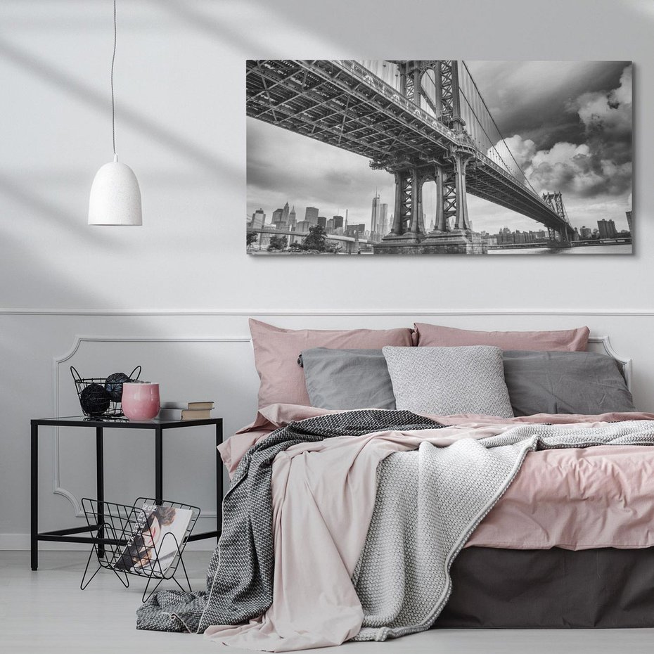 Obraz na płótnie 140x70 - Most nad nowojorską panoramą - most, Nowy York
