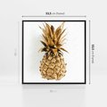 Obraz w ramie 50x50 - Ekskluzywny Akcent - złoty, ananas - rama czarna