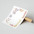 Plakat bez ramy 21x30 - Wibracje Pastelowych Odcieni - abstrakcyjny plakat, akwarelowe plamy