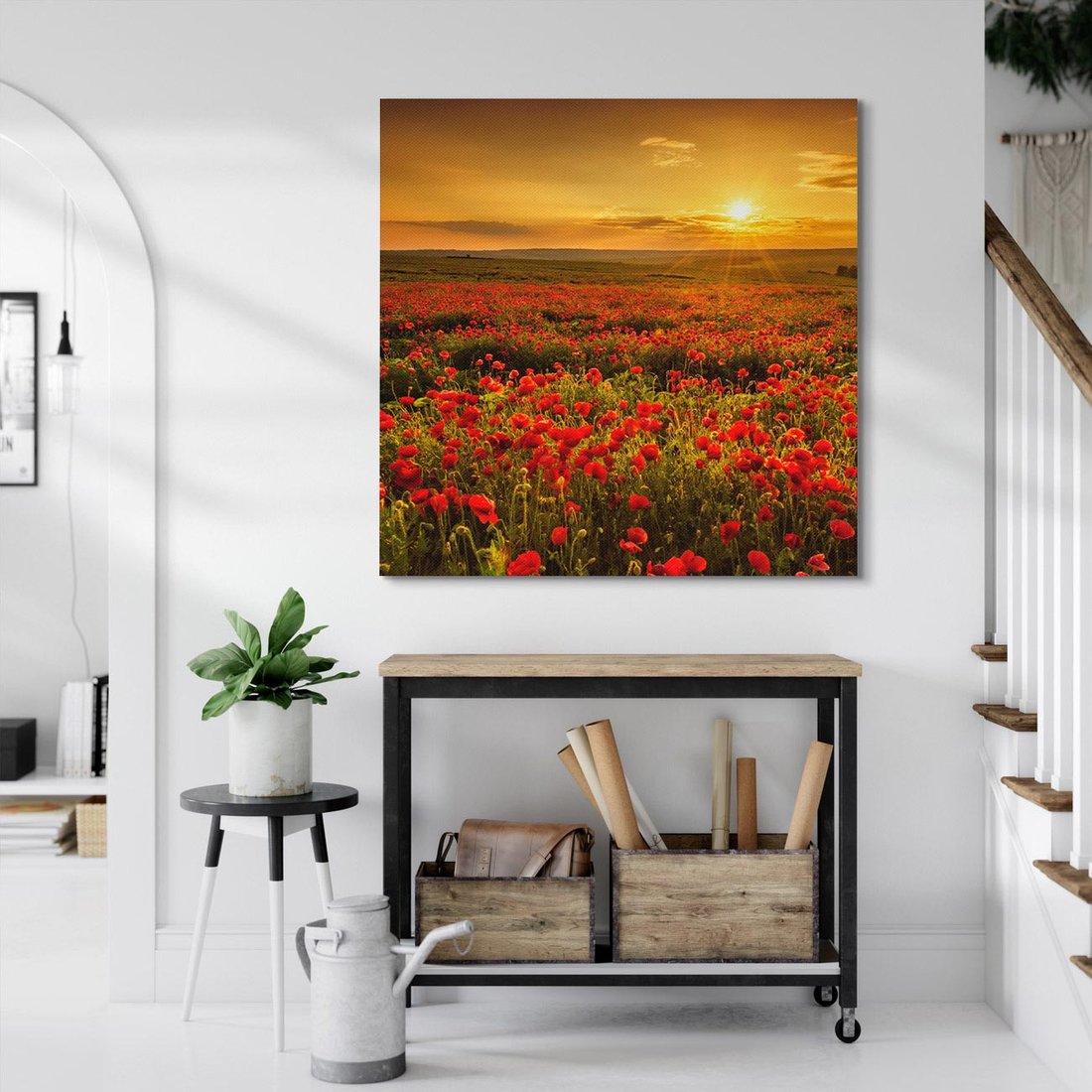 Obraz na płótnie 70x70 - Makowe uczucia - maki, kwiaty