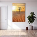 Obraz na płótnie 80x120 - Pustynia - Drzewo i słońce - pustynia, drzewo
