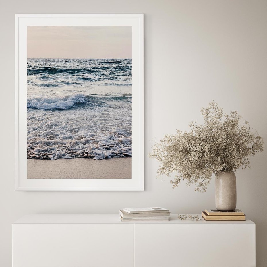 Plakat bez ramy 21x30 - Malowniczy Nadmorski Krajobraz - morze, fale