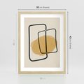 Plakat w ramie 30x40 - Rozkwitające Formy - abstrakcyjne nieregularne kształty, minimalistyczny plakat - rama drewno