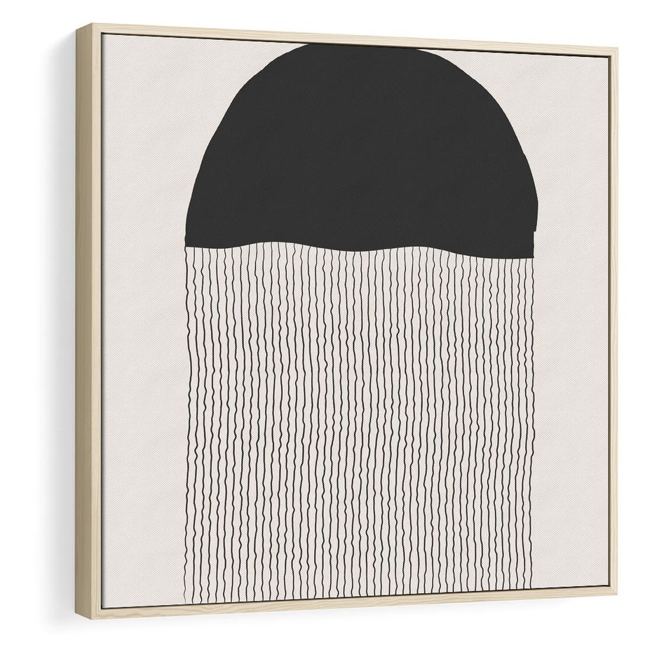 Obraz w ramie 50x50 - Wewnętrzne Widzenia - abstrakcyjna kompozycja, półkole - rama drewno