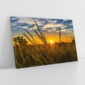 Obraz na płótnie 120x80 - "Zachód Słońca, Łąka - Magiczna Aura - zachód, słońca
