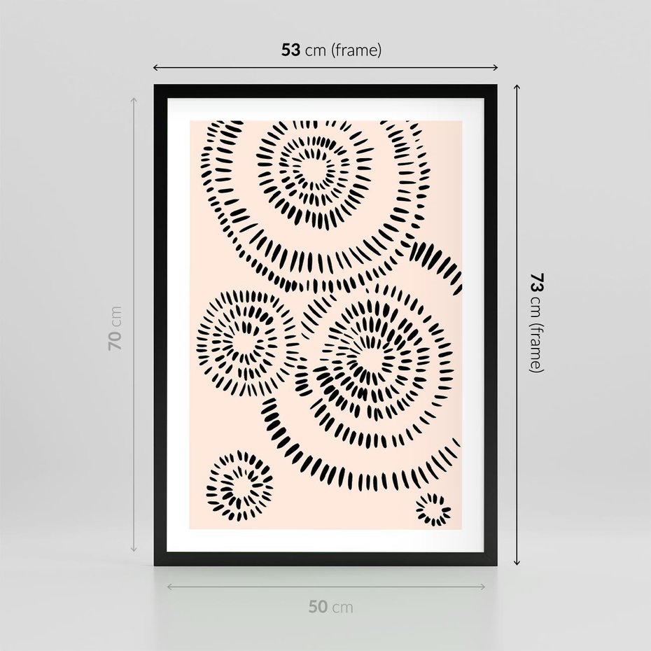 Plakat w ramie 50x70 - Abstrakcyjne Wnętrza - minimalistyczne kształty, odbicia - rama czarna