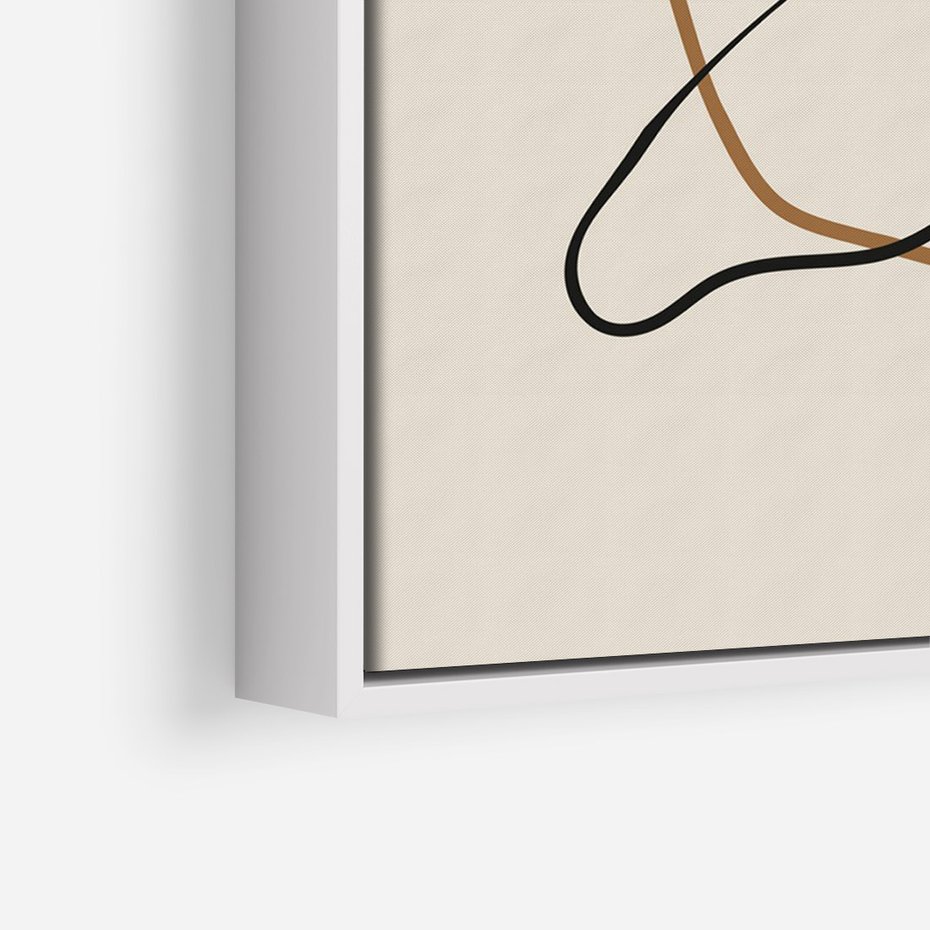 Obraz w ramie 80x120 - Bezczasowe Kontury - abstrakcyjne linie, zaplątane - rama biała