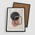 Plakat w ramie 50x70 - Abstrakcyjna Harmonia - abstrakcyjne nieregularne kształty, minimalistyczny plakat - rama czarna