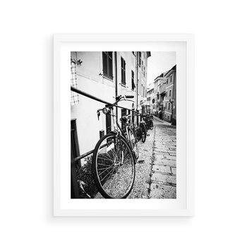 Plakat w ramie 30x40 - Rower w Kontraście - rower, czarno - rama biała