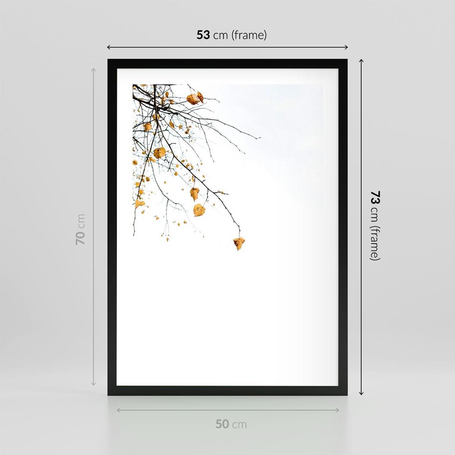 Plakat w ramie 50x70 - Złota Jesień - drzewo, żółte liście - rama czarna