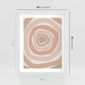 Plakat w ramie 40x50 - Roztopione Granice - abstakcyjne koła, delikatne odcienie beżu - rama biała