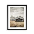 Plakat w ramie 30x40 - Surowa Przestrzeń i Górski Ustronny Azyl - chatka w górach, góry - rama czarna