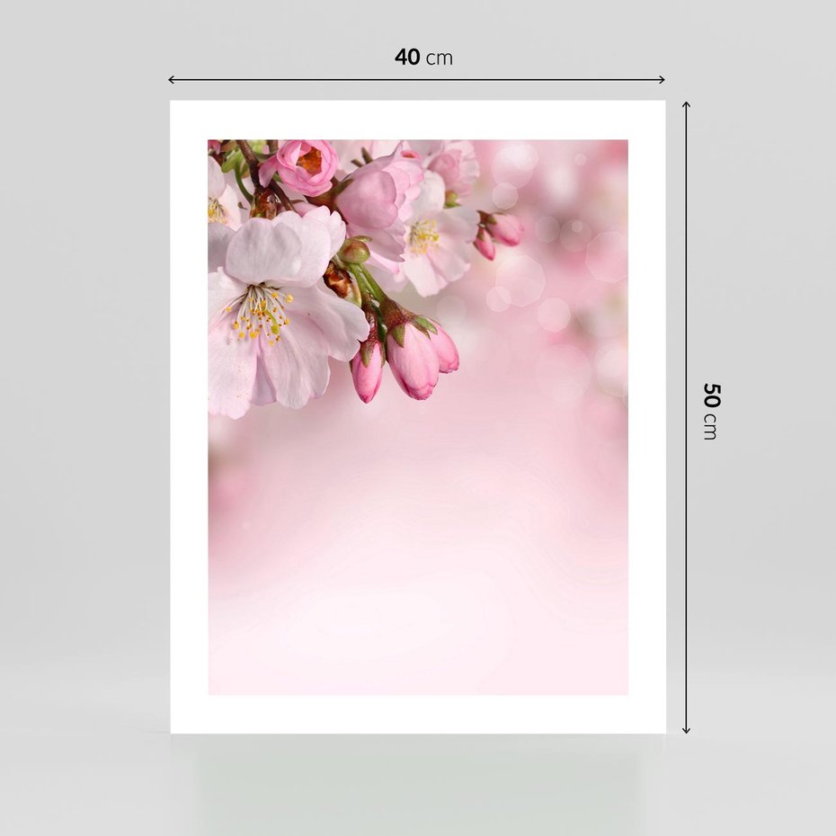 Plakat bez ramy 40x50 - Kwitnąca wiśnia: delikatność natury - kwitnąca, wiśnia