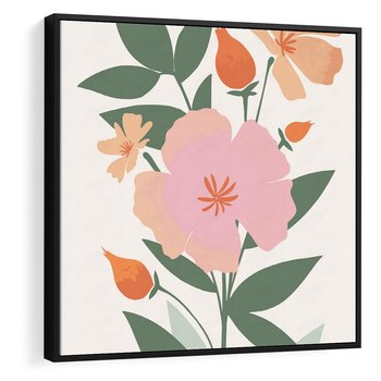 Obraz w ramie 50x50 - Kwiatowe Nastroje - kwiat, sztuka nowoczesna - rama czarna