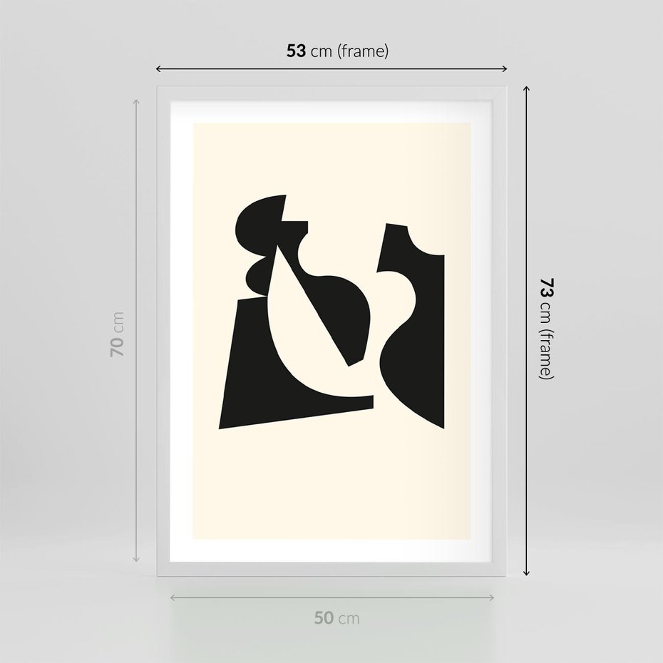 Plakat w ramie 50x70 - Tajemnicze Spektrum - abstrakcyjne kształty, geometria - rama biała