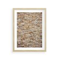 Plakat w ramie 30x40 - Mur z cegieł - surowa elegancja - mur, cegły - rama drewno
