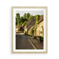 Plakat w ramie 50x70 - Magiczna podróż w głąb miasta - uliczka, perspektywa - rama drewno