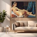Obraz na płótnie 120x80 - "Grande Odalisque" (1814) Jean Auguste Dominique Ingres - Reprodukcja - reprodukcja, obraz na płótnie