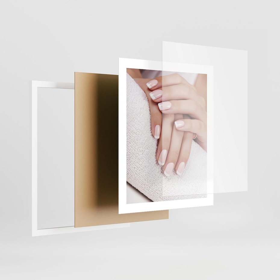 Plakat w ramie 40x50 - Piękno manicure - manicure, paznokcie - rama biała