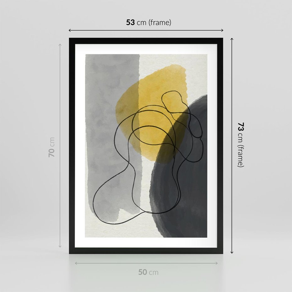 Plakat w ramie 50x70 - Kolorowe Akwarelowe Abstrakcje - abstrakcja, akwarelowe plamy - rama czarna