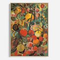 Obraz w ramie 50x70 - Księga Surrealnych Wyobrażeń - abstrakcyjny obraz owoców, jak picasso - rama drewno