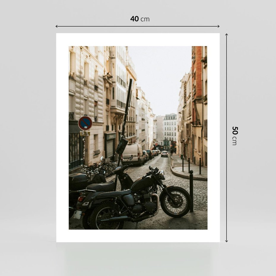 Plakat bez ramy 40x50 - Ducha Przygody - motor, uliczka