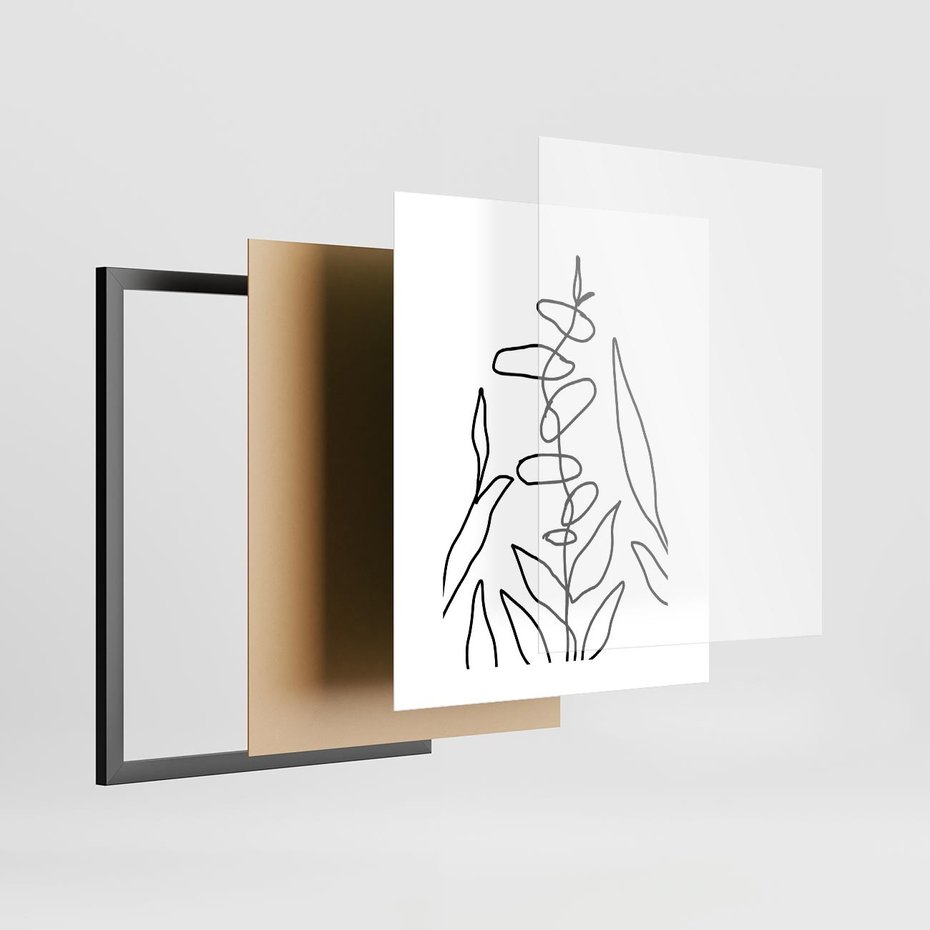 Plakat w ramie 40x50 - Konturem Naznaczone - mroczna sztuka, minimalizm - rama czarna