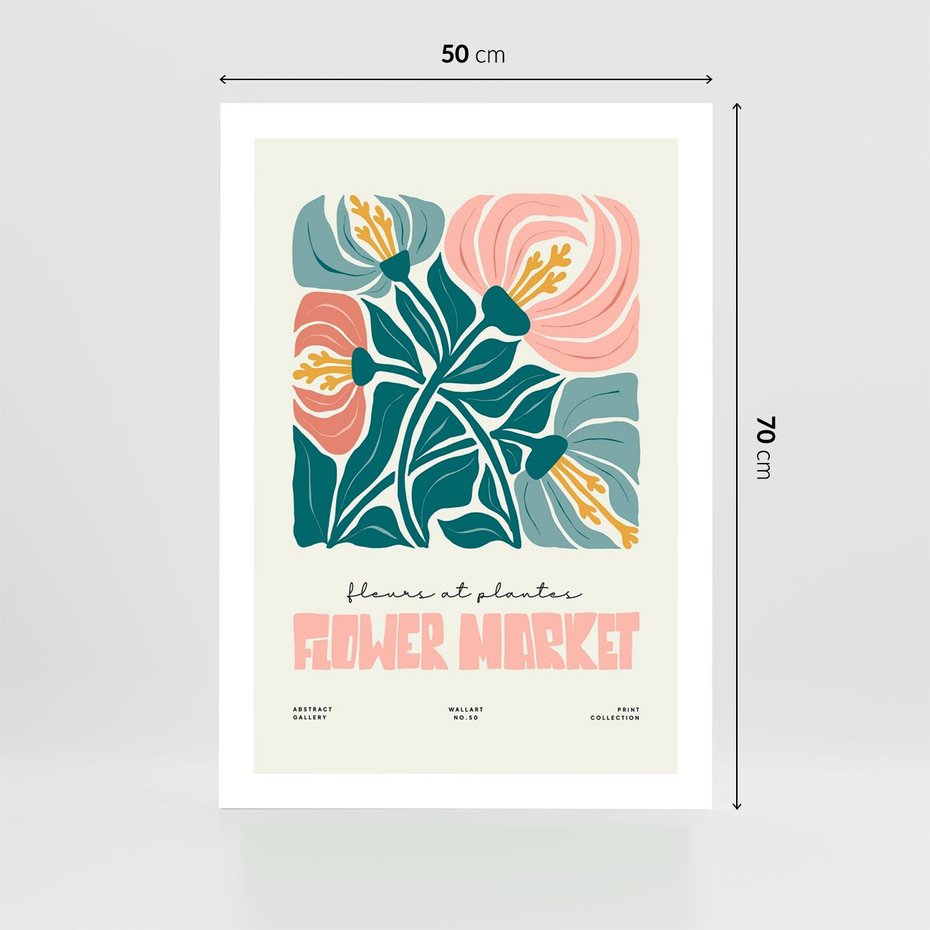 Plakat bez ramy 50x70 - Taniec Kształtów - kwiaty, abstrakcyjna kompozycja