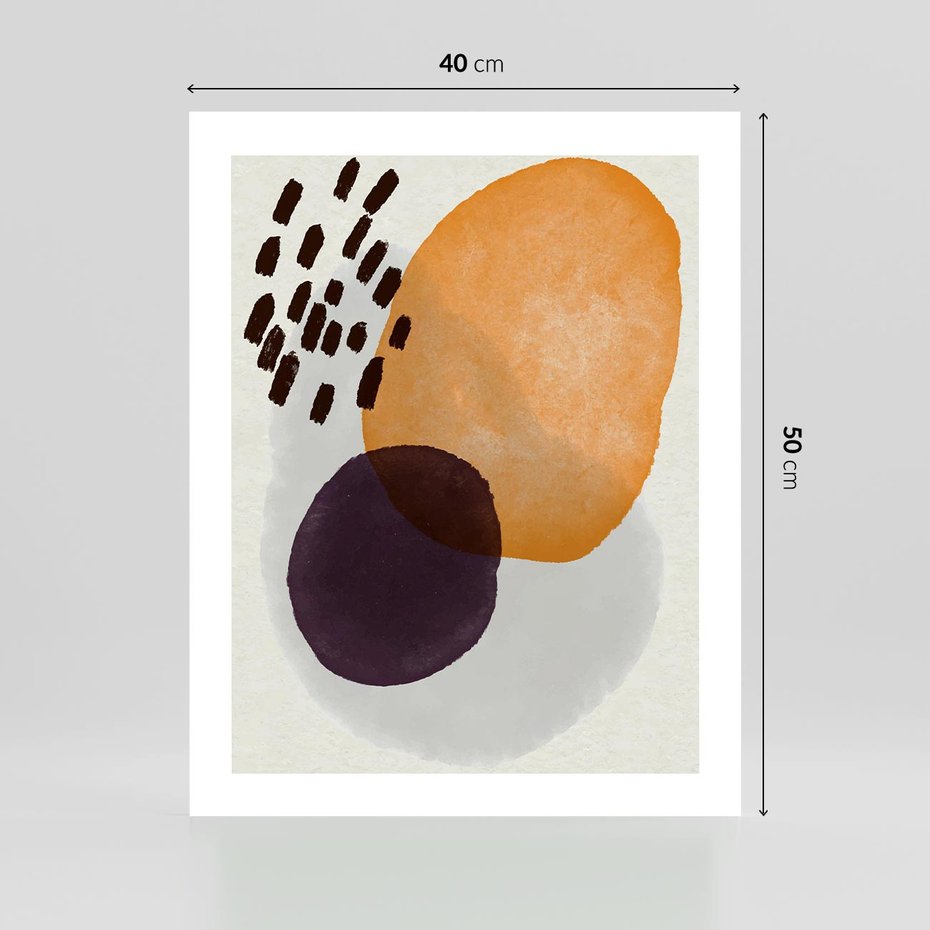 Plakat bez ramy 40x50 - Kolorowe Akwarelowe Przenikanie - geometryczne elementy, stonowane ziemiste kolory