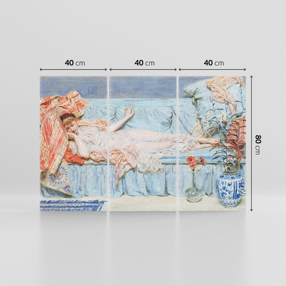 Obraz na płótnie 120x80 - "Lilie" (1866) Albert Joseph Moore - reprodukcja, obraz na płótnie