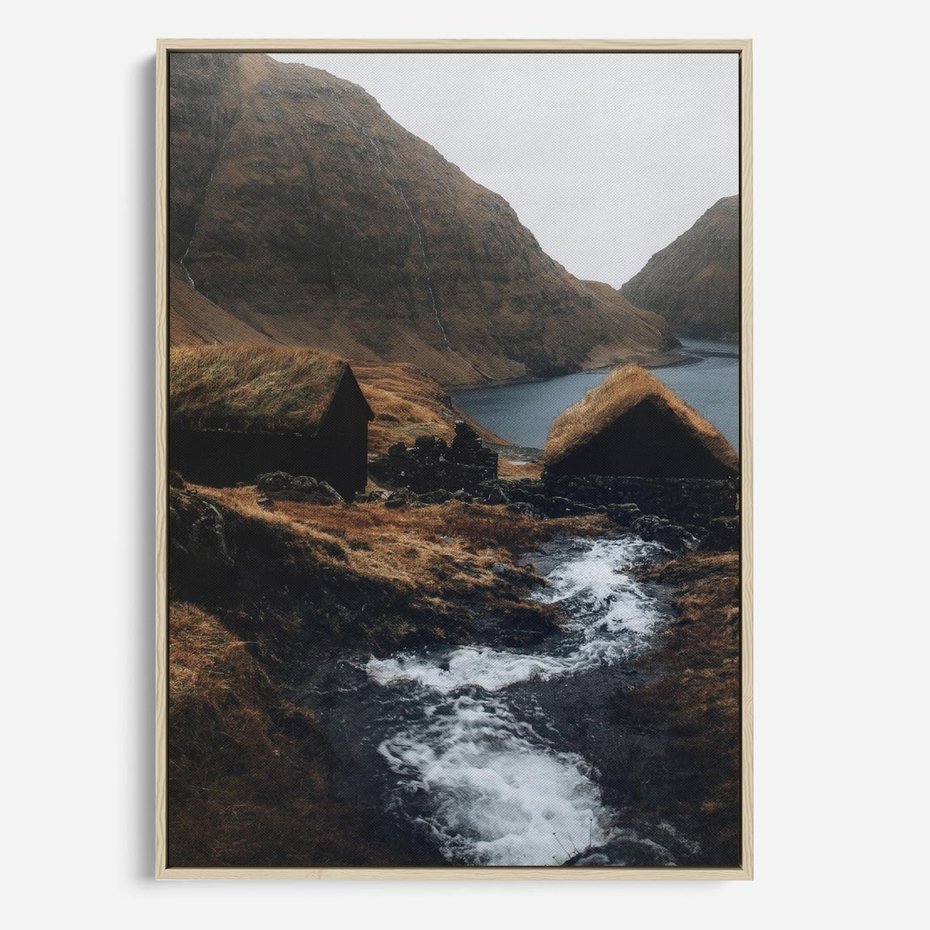 Obraz w ramie 80x120 - Spokój Natury - skandynawski, pejzaż - rama drewno