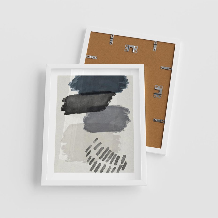 Plakat w ramie 40x50 - W Stylu Akwareli - nowoczesny plakat, abstrakcja - rama biała