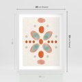 Plakat w ramie 40x50 - Symfonia Natury - abstrakcyjne plamy w odcieniach pomarańczowym, kropki plamki - rama biała