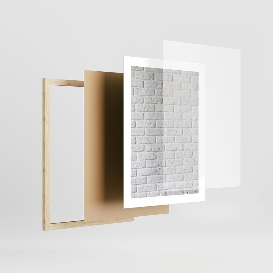 Plakat w ramie 30x40 - Wymiarowa Struktura - ściana, cegła - rama drewno