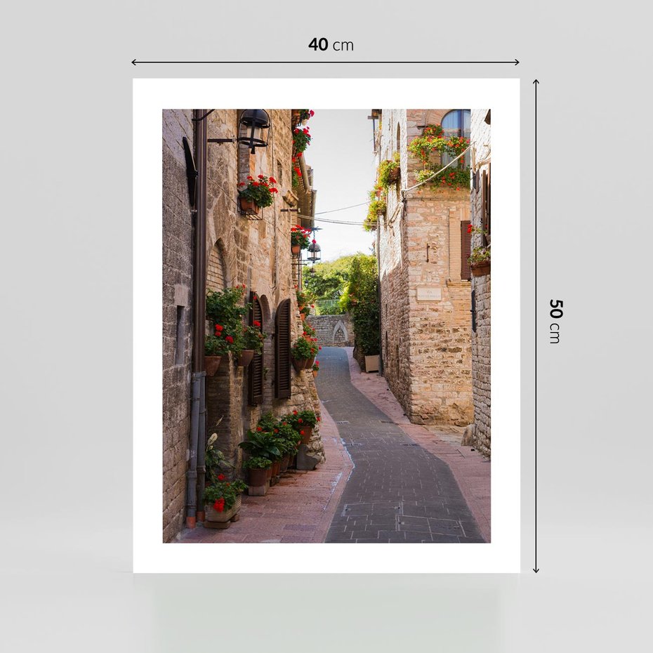 Plakat bez ramy 40x50 - Miłość na Romantycznej Uliczce - romantyczna, uliczka