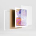 Plakat w ramie 40x50 - Migotliwe Wnętrza Kształtów - abstrakcyjny plakat, pastelowe kolory - rama biała