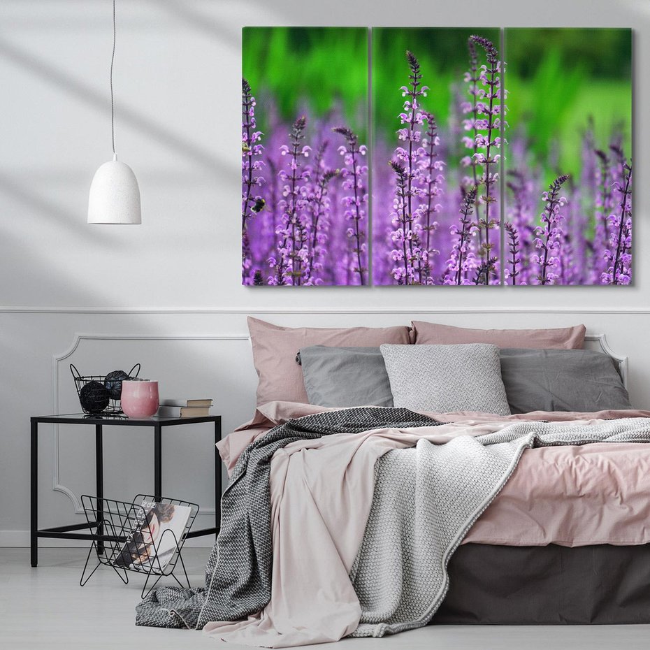 Obraz na płótnie 120x80 - Lawenda magia purpury - lawenda, kwiaty