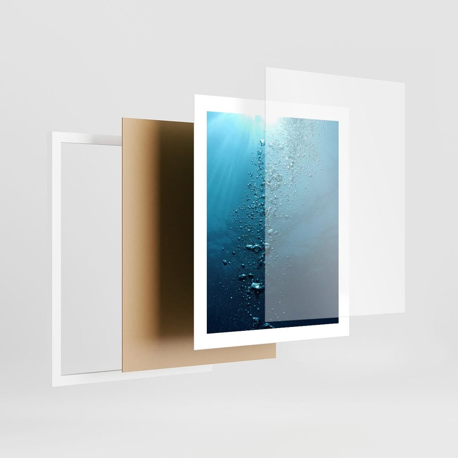 Plakat w ramie 40x50 - Gra Bąbelków - woda, bąbelki - rama biała