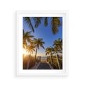 Plakat w ramie 40x50 - Rajskie palmy w tropikalnym raju - palmy, tropiki - rama biała