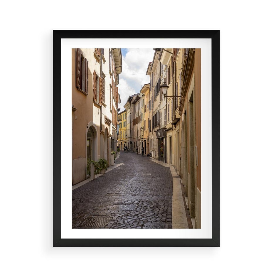 Plakat w ramie 50x70 - Magiczne widoki - uliczka, perspektywa - rama czarna