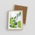 Plakat w ramie 30x40 - Cytrusowa Świeżość - limonki, cytryny - rama drewno