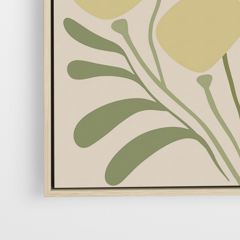 Obraz w ramie 80x120 - Uspokojenie Wśród Roślin - nowoczesny plakat, roślinność - rama drewno