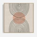 Obraz w ramie 50x50 - Nowy Rytuał - abstrakcyjna sztuka, boho kształty - rama drewno