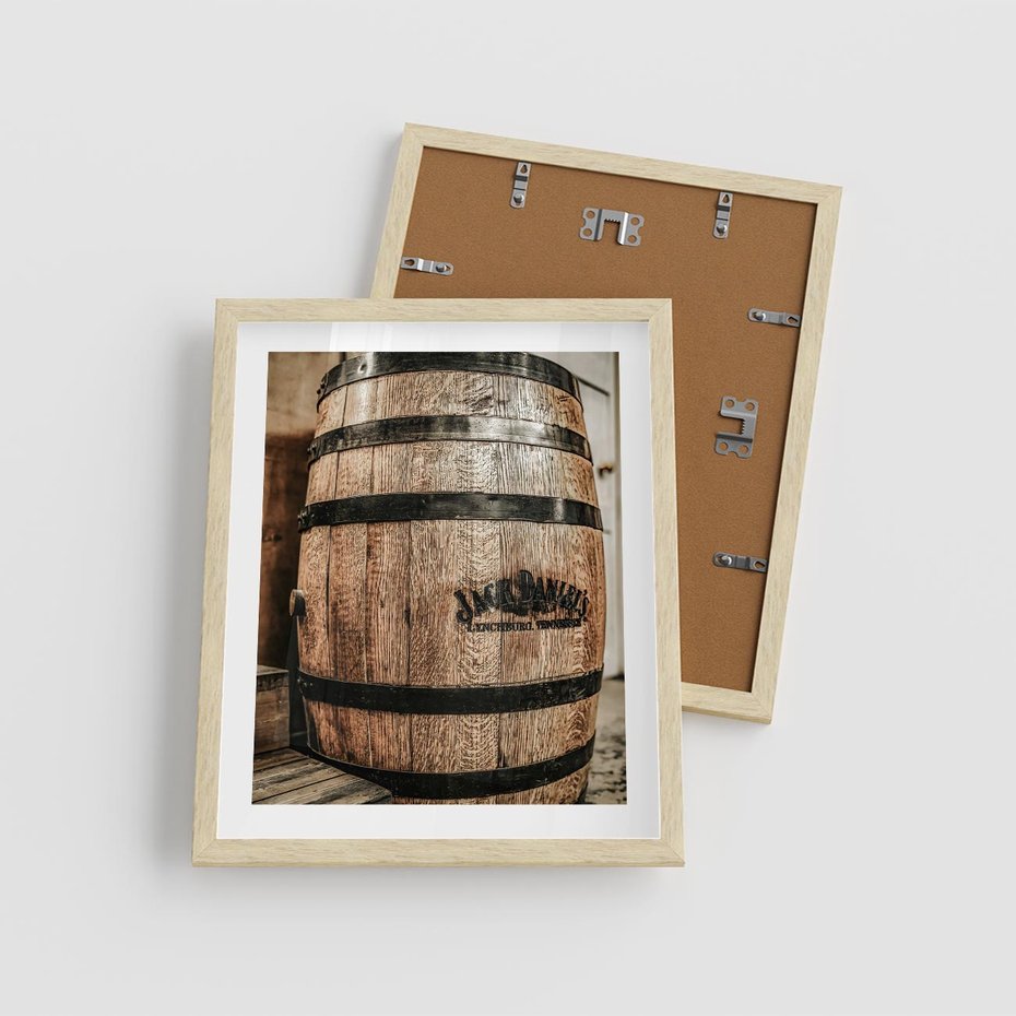 Plakat w ramie 40x50 - Rustykalna Whisky - beczka whiskey, jack daniel's - rama drewno