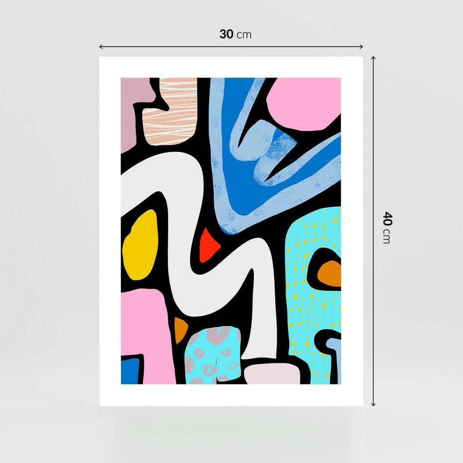 Plakat bez ramy 30x40 - Komiksowe Formy - abstrakcyjne formy, komiksowy styl