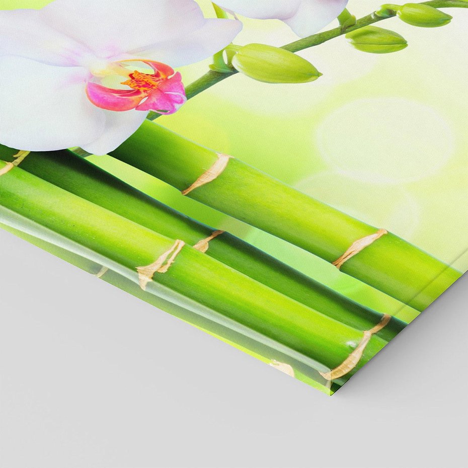 Obraz na płótnie 150x50 - Orchidea, Bambus i Relaks w SPA - orchidea, kwiat